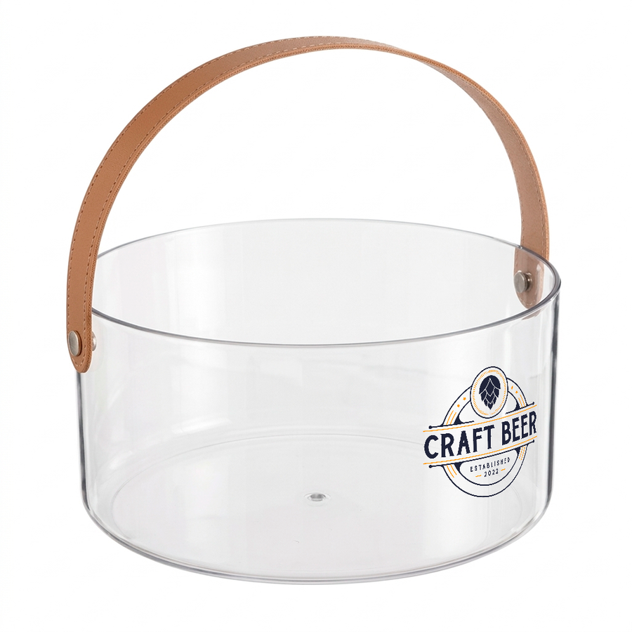 Leather-Strap Clear Drink Buckets - Bottle Openers Now