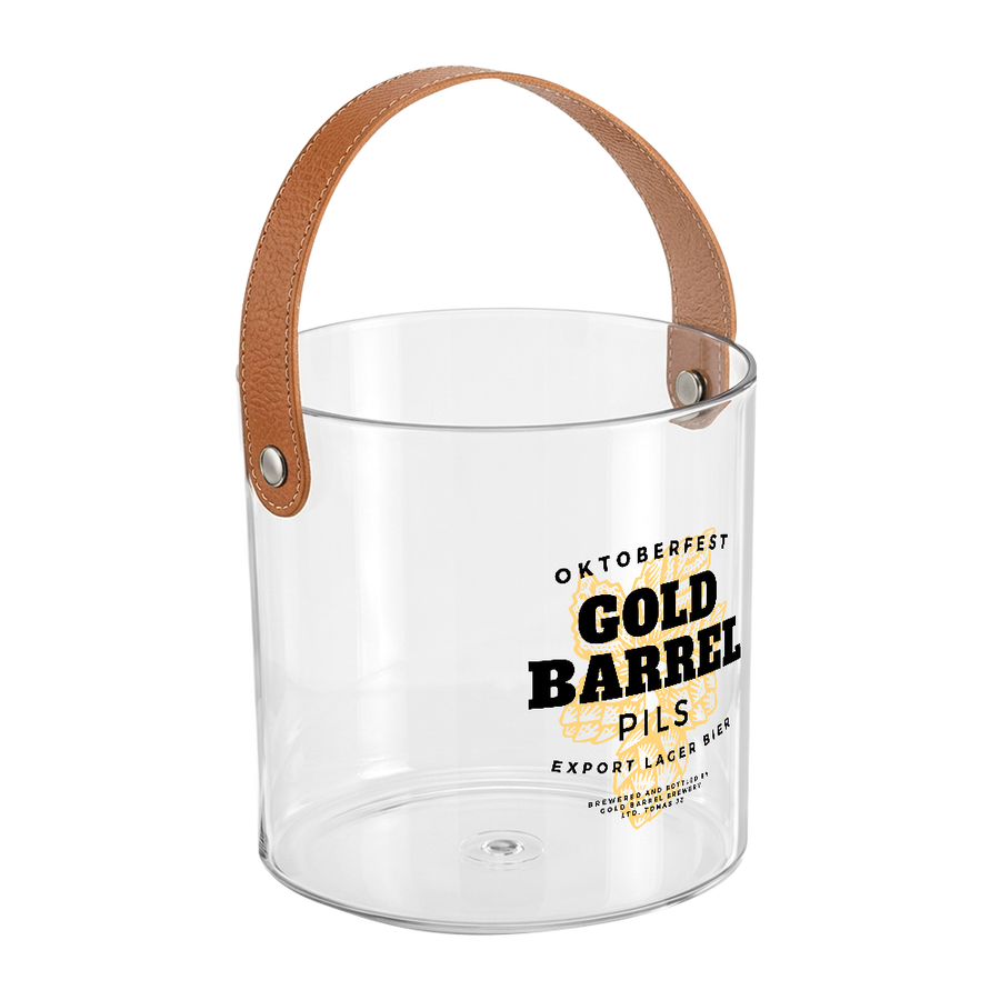 Leather-Strap Clear Drink Buckets - Bottle Openers Now