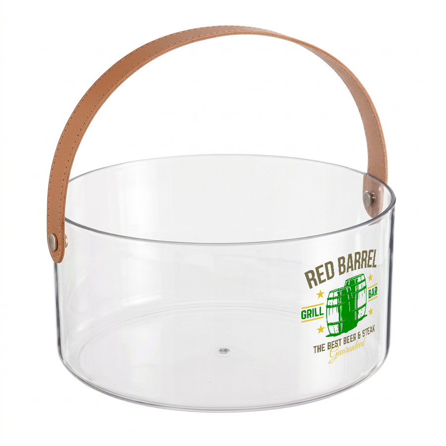 Leather-Strap Clear Drink Buckets - Bottle Openers Now