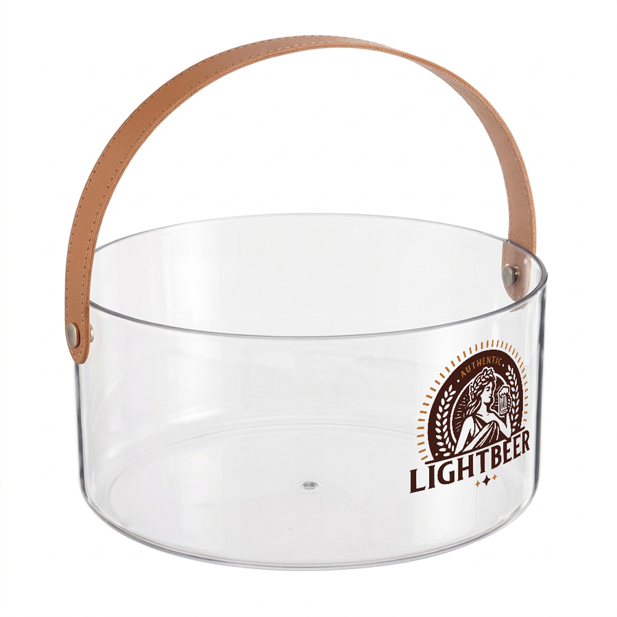 Leather-Strap Clear Drink Buckets - Bottle Openers Now