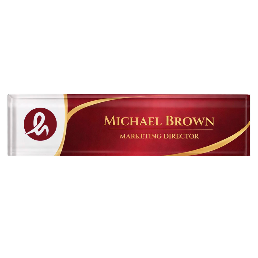 Acrylic Desktop Name Badges - Bottle Openers Now