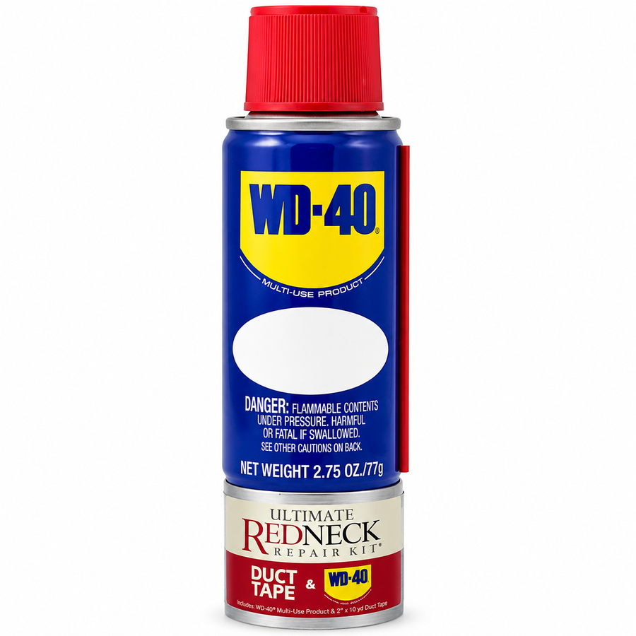 Ultimate Redneck Repair Kits, WD-40 2.75 oz Handy Cans and 6 yards of Duct Tapes - Bottle Openers Now