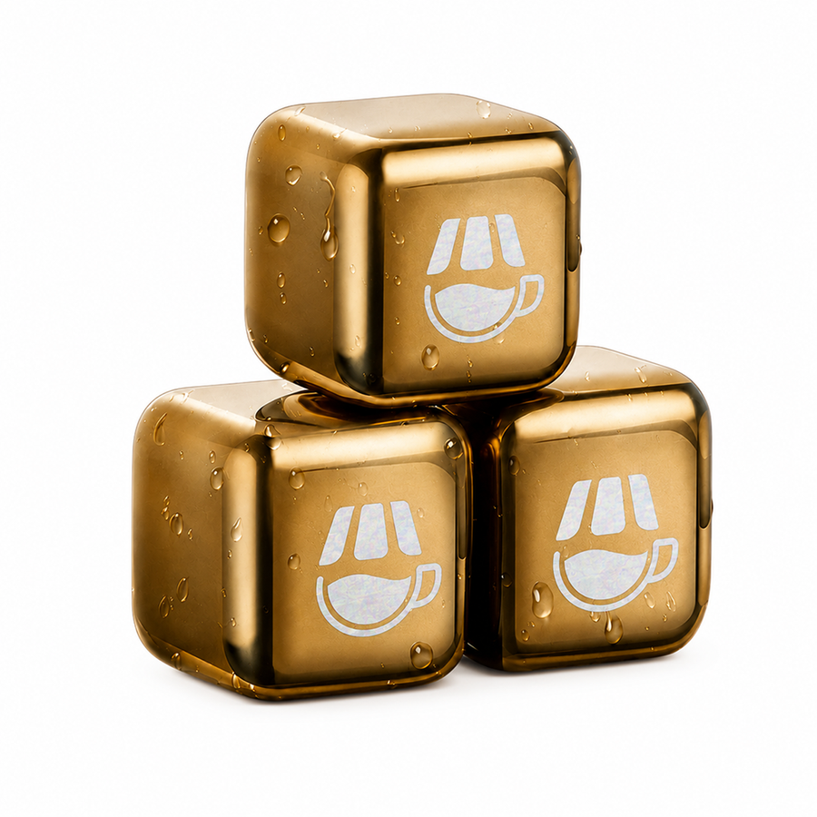 Gold Stainless Steel Ice Cubes - Bottle Openers Now