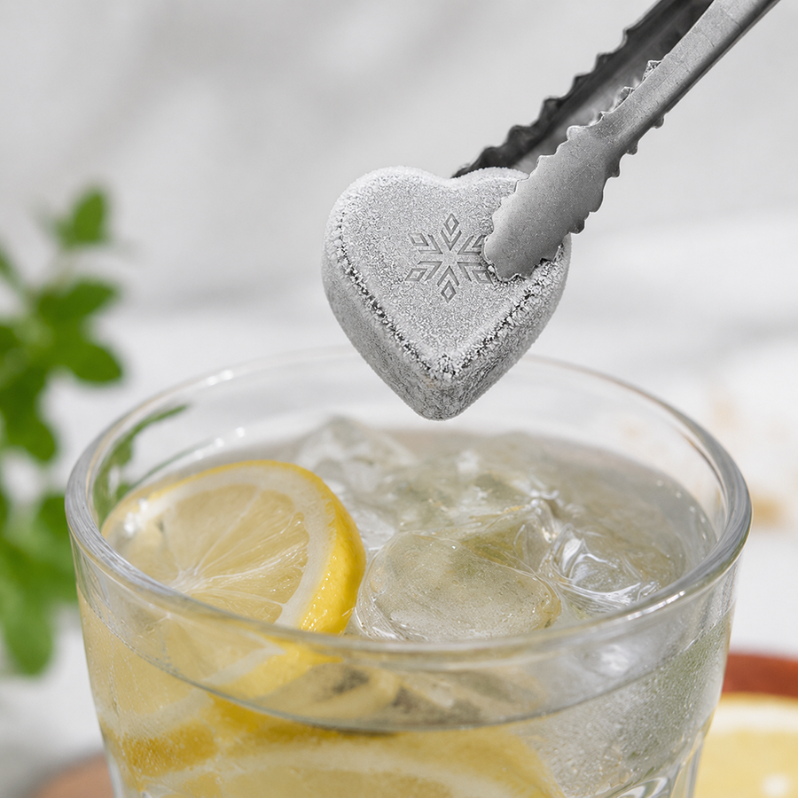 Heart-Shaped Stainless Steel Ice Cubes - Bottle Openers Now
