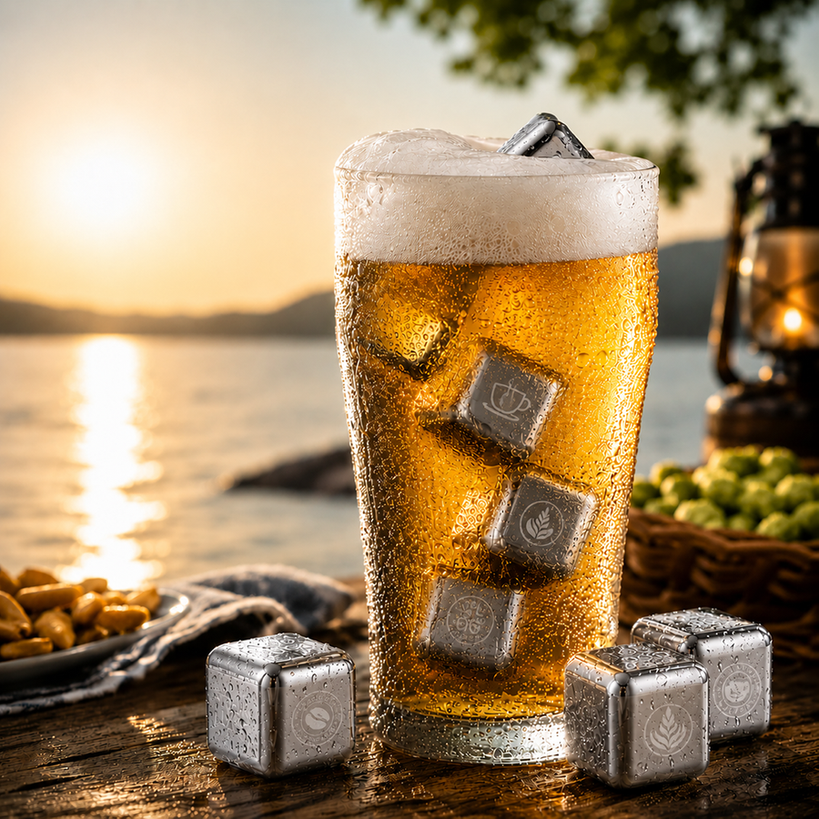 Silver Stainless Steel Ice Cubes - Bottle Openers Now