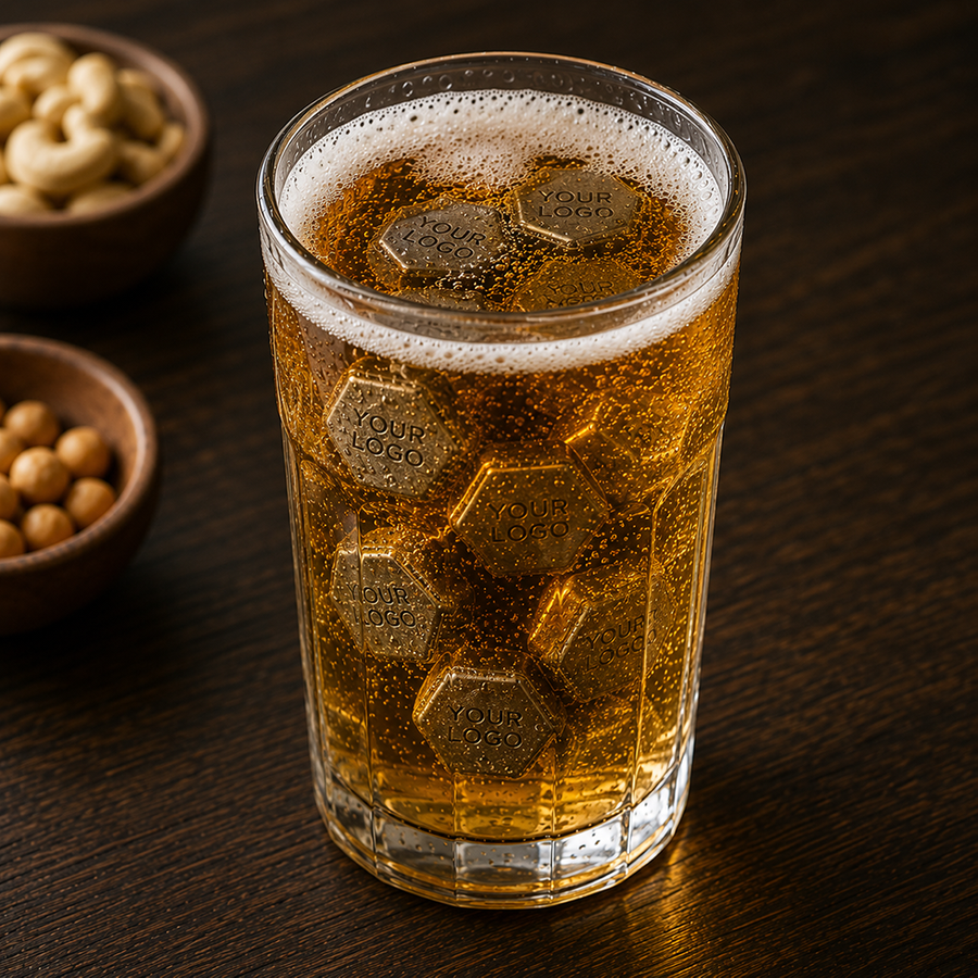 Hexagon Stainless Steel Ice Cubes - Bottle Openers Now