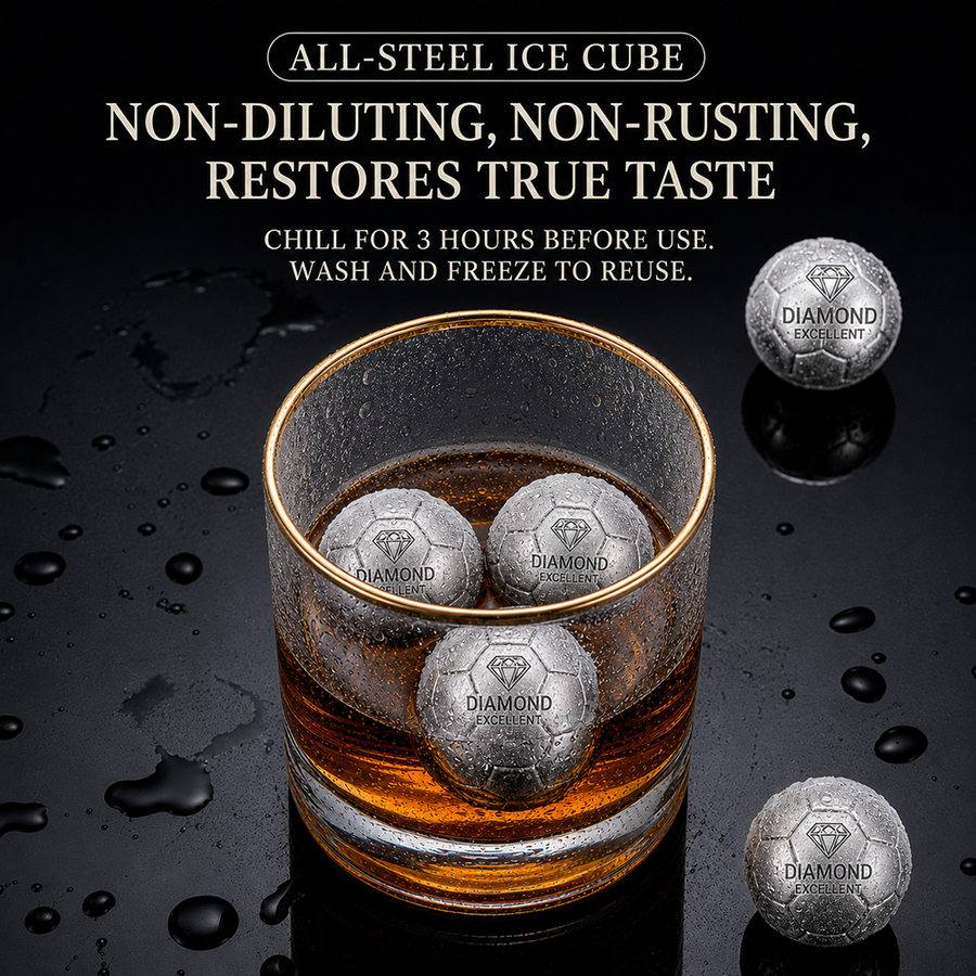 Soccer Ball Stainless Steel Ice Cubes - Bottle Openers Now
