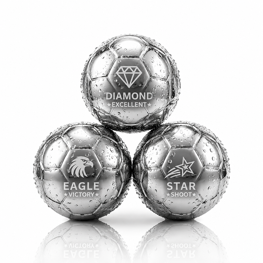 Soccer Ball Stainless Steel Ice Cubes - Bottle Openers Now