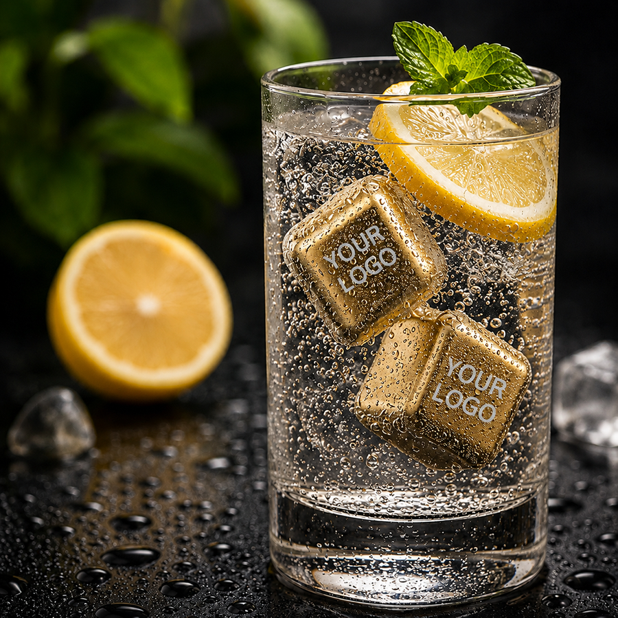 Gold Stainless Steel Ice Cubes - Bottle Openers Now