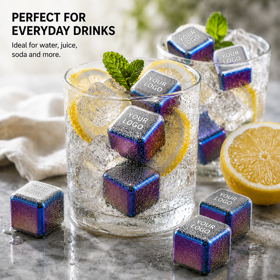 Rainbow Stainless Steel Ice Cubes - Bottle Openers Now
