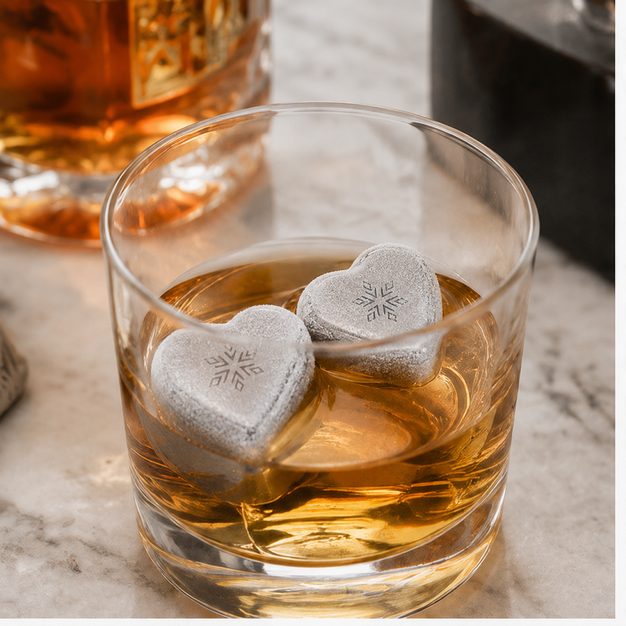 Heart-Shaped Stainless Steel Ice Cubes - Bottle Openers Now