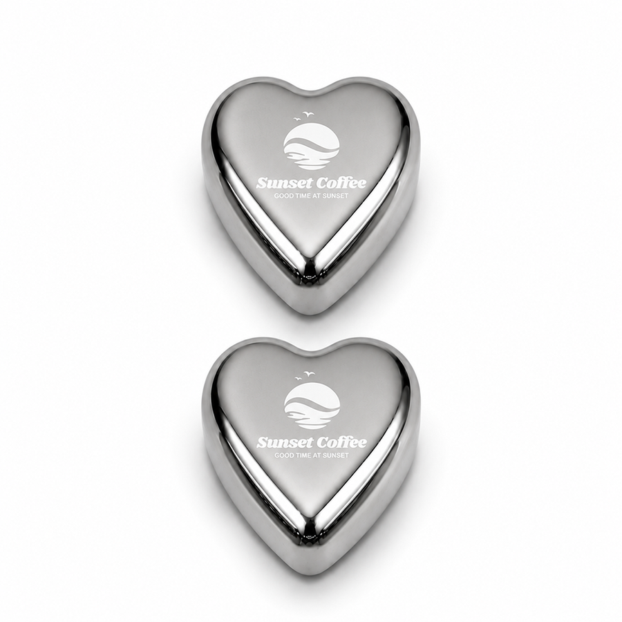 Heart-Shaped Stainless Steel Ice Cubes - Bottle Openers Now