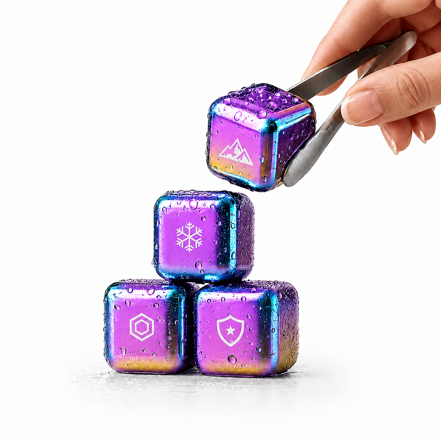 Rainbow Stainless Steel Ice Cubes - Bottle Openers Now