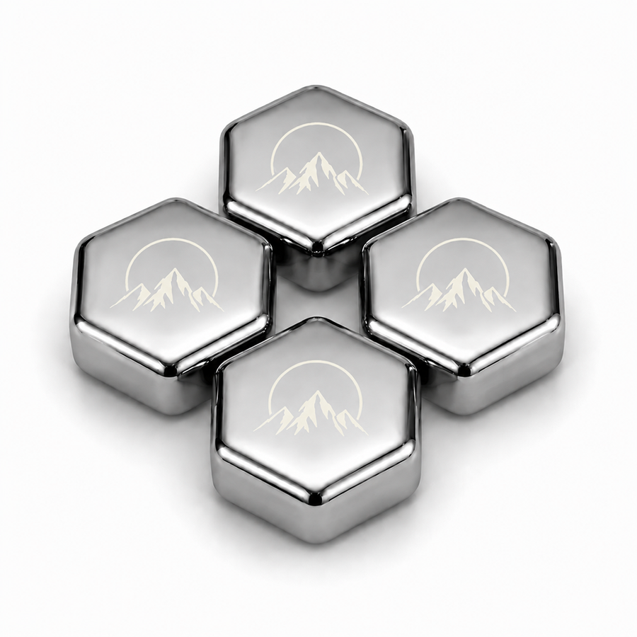 Hexagon Stainless Steel Ice Cubes - Bottle Openers Now