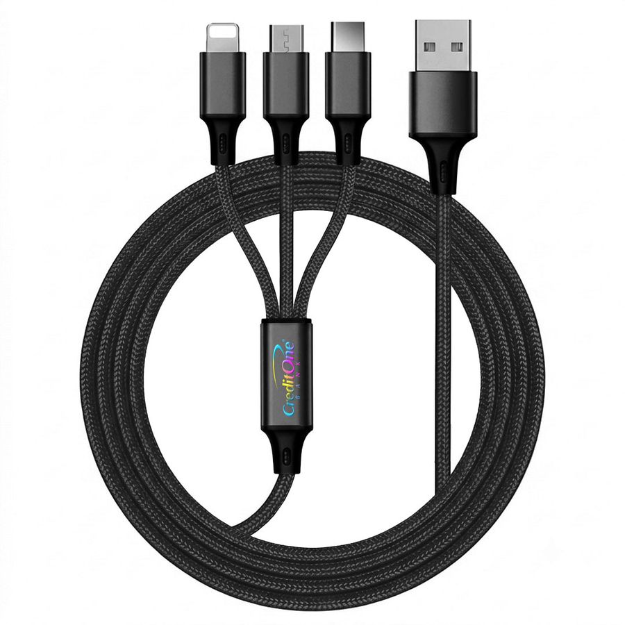 Nylon Braided 3-in-1 Charging Cables - Bottle Openers Now