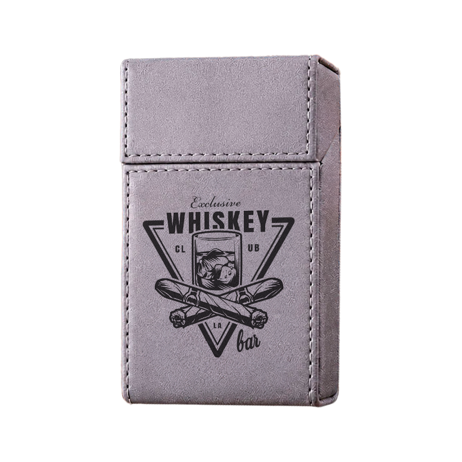 Flip Top PU Leather Full Bag Cigarette Cases - Bottle Openers Now