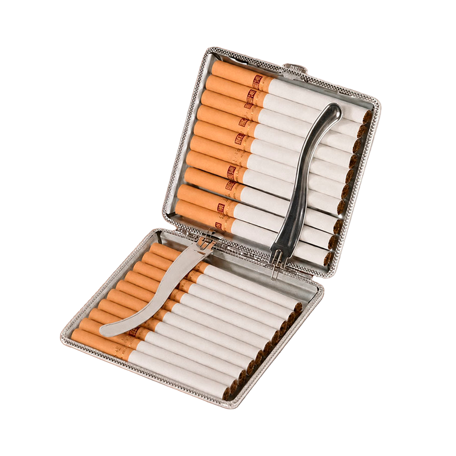Leather Grain Metal Cigarette Cases - Bottle Openers Now