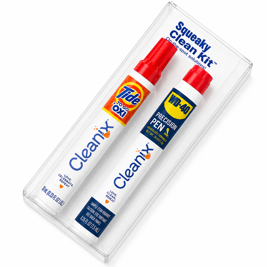 Squeaky Clean Kit - WD-40® Precision Pen and Tide® to Go + Oxi Travel Kits - Bottle Openers Now