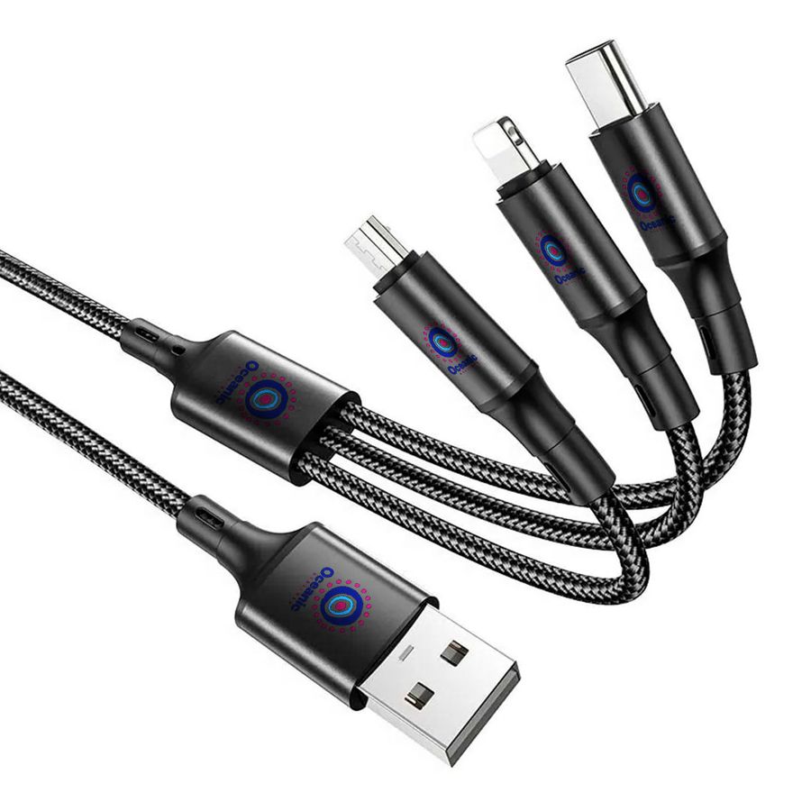Nylon Braided 3-in-1 Charging Cables - Bottle Openers Now