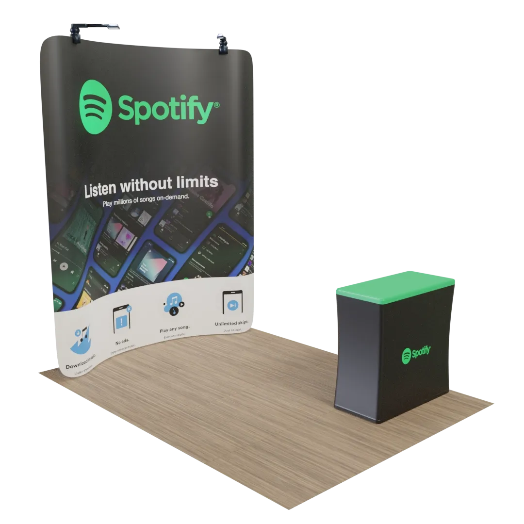 Custom Curved Zip Up Trade Show Display Backdrop Booth Stand 8' x 8' - Bottle Openers Now